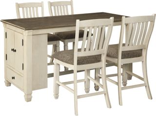 Signature Design by Ashley® Bolanburg 5 Piece Brown/White Counter Height Dining Table Set