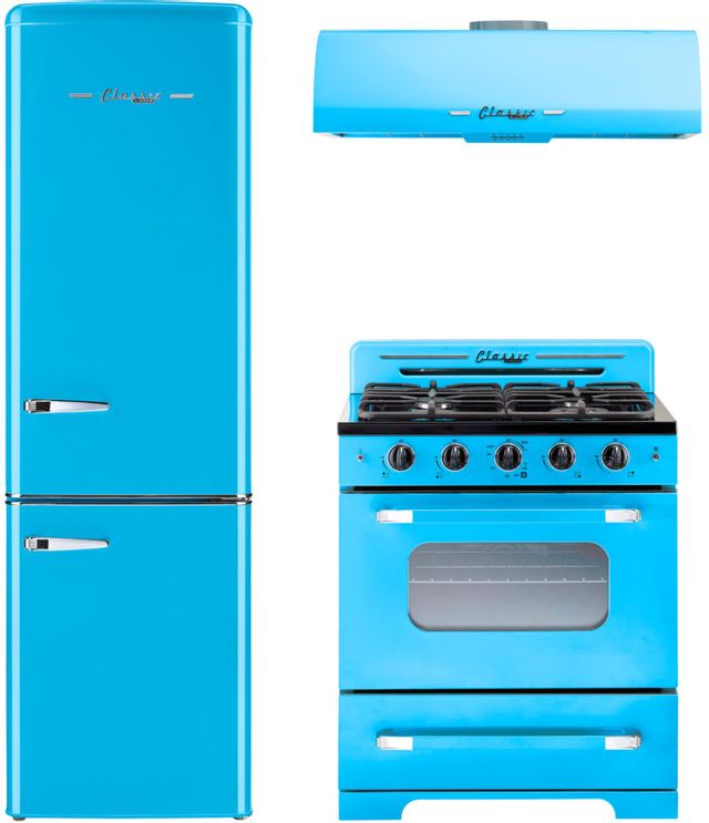 Unique® Appliances Classic Retro 30" Robin Egg Blue Under Cabinet Range Hood 5