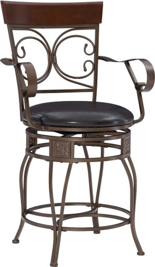 Powell® Beeson Bronze/Dark Brown Big and Tall Counter Arm Stool