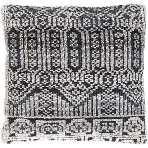 Surya Nobility Black 22"x22" Toss Pillow with Polyester Insert