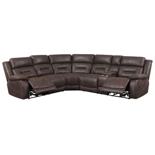 Steve Silver Co. Aria Saddle Brown 3-Piece Dual-Power Reclining Sectional