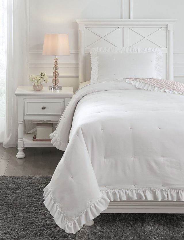 Signature Design by Ashley® Jenalyn White/Light Pink Full Comforter Set-3
