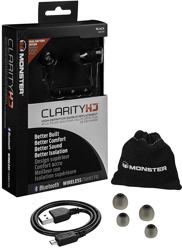 Monster® ClarityHD™ High-Performance Wireless Earbuds-Black 3