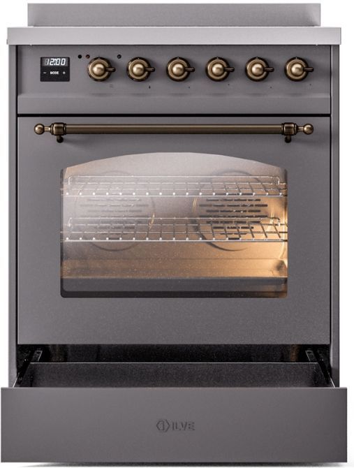 Ilve Nostalgie Ii 30 Matte Graphite Freestanding Induction Range