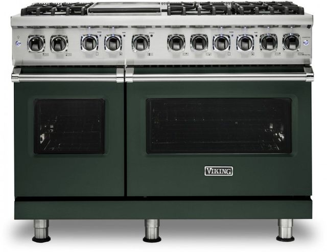 Viking® 5 Series 48" Blackforest Green Pro Style Dual Fuel Liquid Propane Gas Range with 12" Griddle