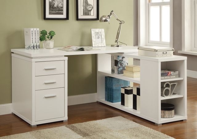 Coaster® Yvette White L-Shape Office Desk 6