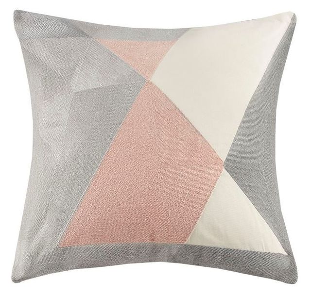 Olliix by INK+IVY Aero Blush 20" x 20" Embroidered Abstract Square Pillow-0