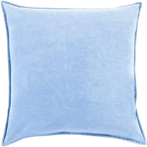 Surya Cotton Velvet Bright Blue 18"x18" Pillow Shell with Down Insert-0