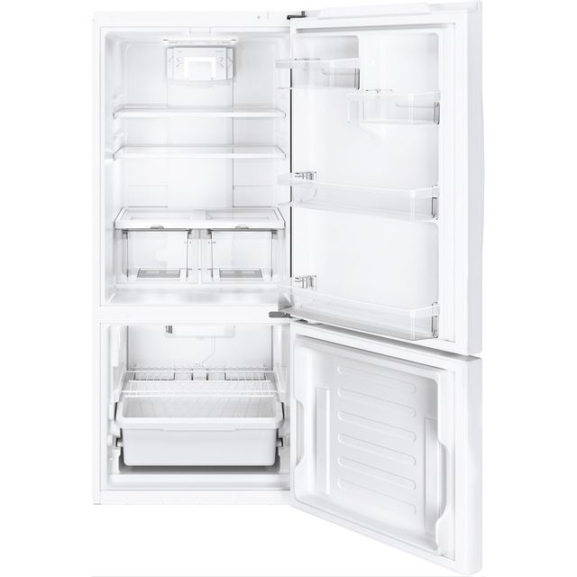 GE® 20.9 Cu. Ft. White Bottom Freezer Refrigerator 1