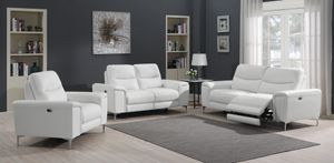 Coaster® Largo 3-Piece White Power Reclining Living Room Set