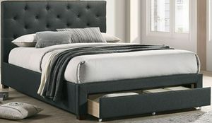 Furniture of America® Sybella Dark Gray Full Upholstered Panel Bed
