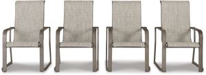 Signature Design by Ashley® Beach Front 4-Piece Beige Outdoor Arm Chair Set
