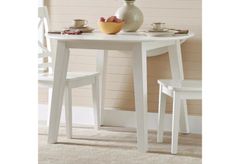 Jofran Inc. Simplicity White Round Drop Leaf Dining Table