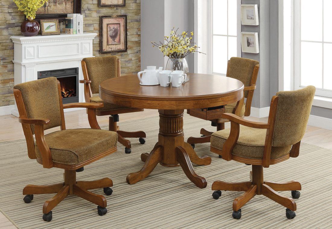 Coaster Mitchell 5 Piece Amber 3 In 1 Game Table Set Colder s