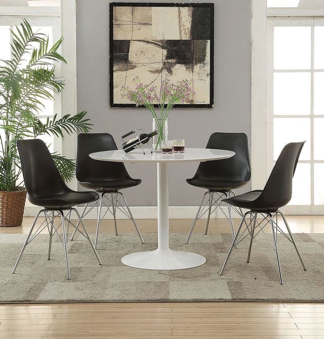 Coaster® White Lowry Round Dining Table 1
