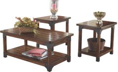 Signature Design by Ashley® Murphy 3-Piece Medium Brown Occasional Table Set