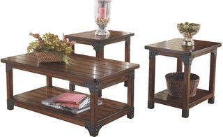 Signature Design by Ashley® Murphy 3 Piece Medium Brown Occasional Table Set