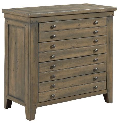 Kincaid Furniture Mill House Anvil Brown Map Bedside Chest