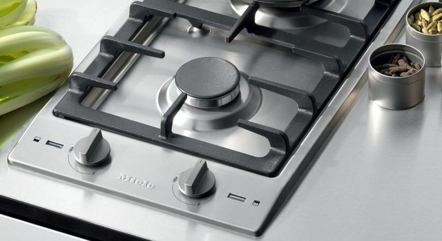 Miele CombiSet™ 11.31" Stainless Steel Double Gas Cooktop-1