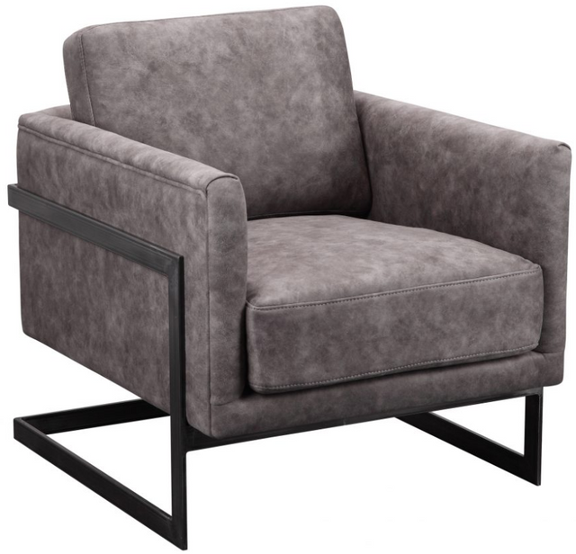 Moe's Home Collection Luxley Grey Velvet Club Chair 1