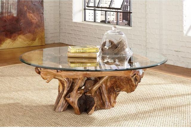 Hammary® Hidden Treasures Brown Root Ball Cocktail Table-1