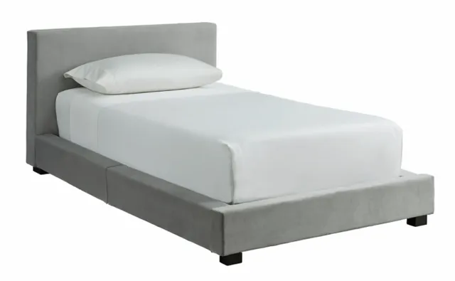 Dreamer Upholstered Grey Twin Bed  0