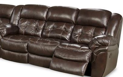 HomeStretch Brown Super-Wedge Leather Reclining Sectional-1