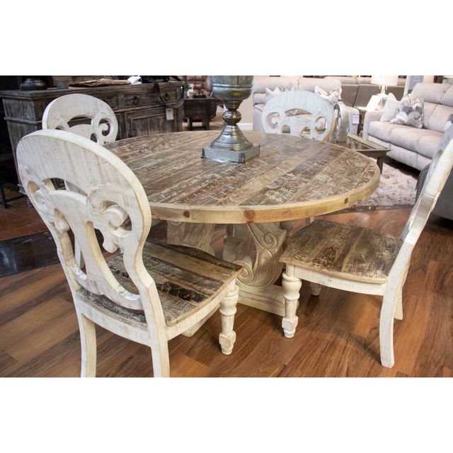 Furniture Source International Dechen Round Dining Table & 4 Chairs-1