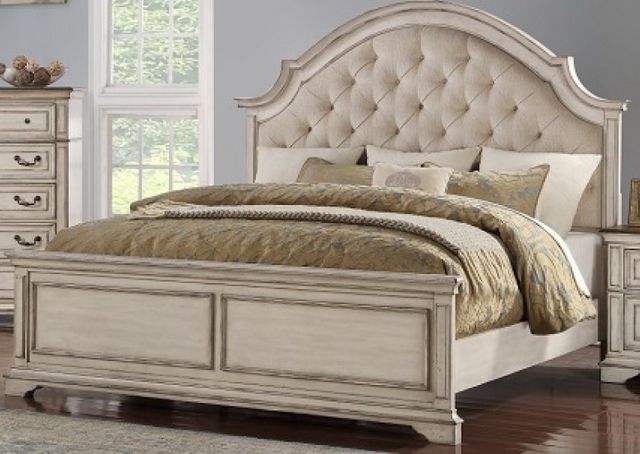 New Classic® Furniture Anastasia Antique Bisque Queen Upholstered Bed 3