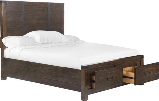 Magnussen Home® Pine Hill Rustic Pine Complete King Panel Storage Bed-1