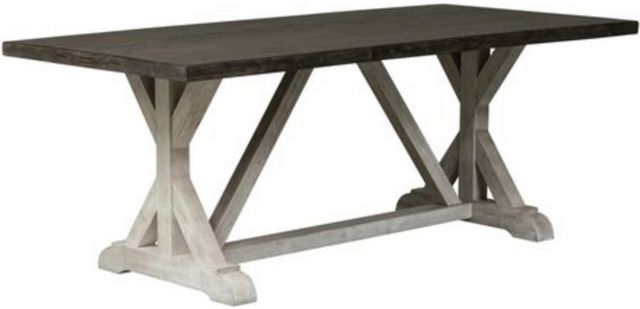 Liberty Willowrun 7-Piece Weathered Gray Trestle Table Set-1