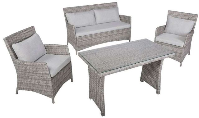 Progressive® Furniture Lakefront 4-Piece Gray/Light Gray Outdoor Seating Set-0