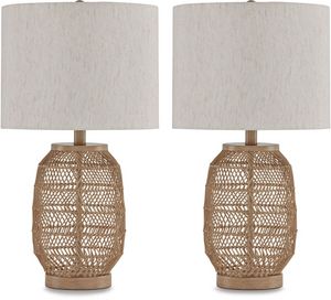 Signature Design by Ashley® Orenman 2-Piece Clear/Brass Table Lamp