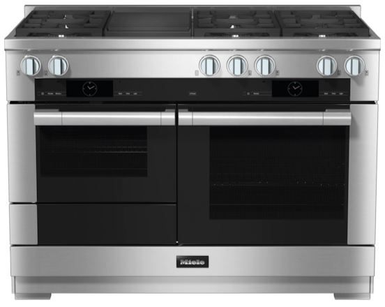 Miele 48" Clean Touch Steel Freestanding Dual Fuel Natural Gas Range 