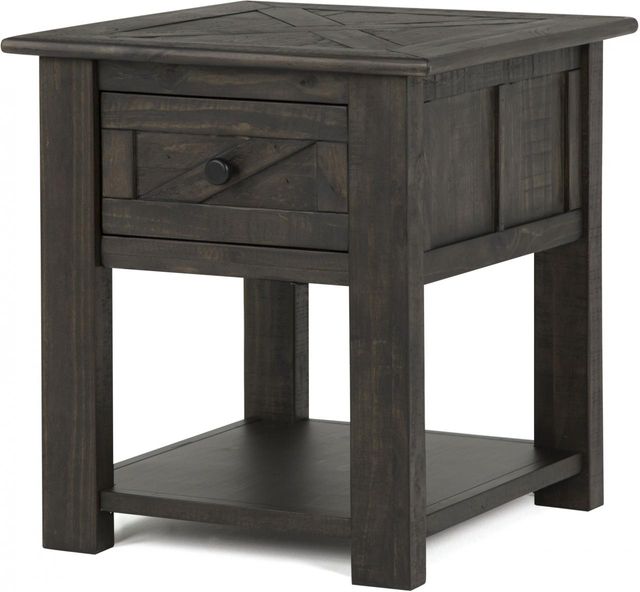 Magnussen Home® Garrett Weathered Charcoal End Table-0