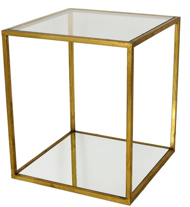 Zeugma Imports Gold Rectangular Side Table-0
