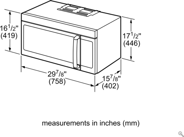 Four à micro-ondes à hotte intégrée Bosch® de 2,1 pi³ de 30 po - Acier inoxydable 1