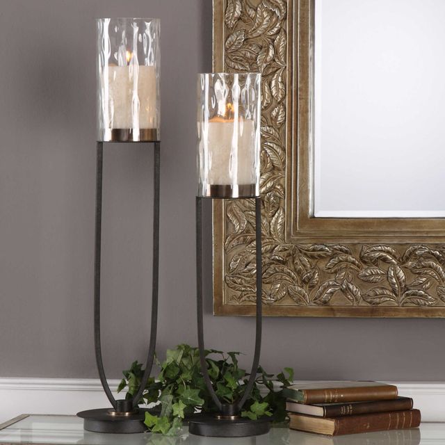 Uttermost® by Matthew Williams Durga 2-Piece Iron Work Candle Holders-1