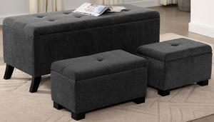 Furniture of America® Clio Gray Storage Bench with Ottoman