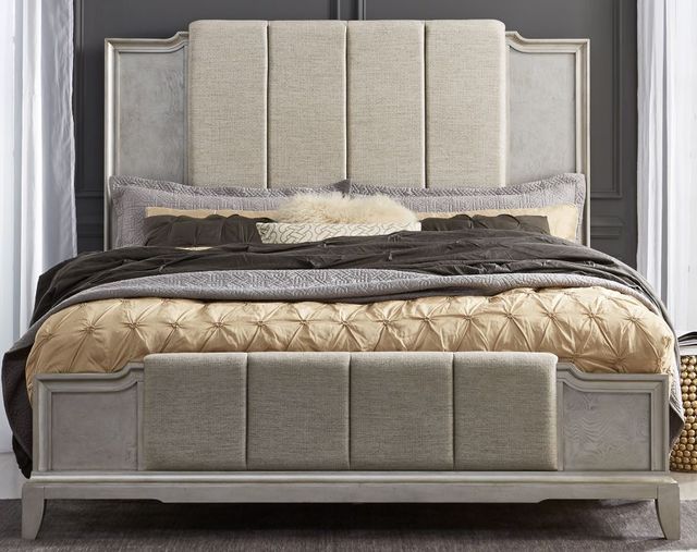 Liberty Luxe Living Light Gray King Upholstered Bed