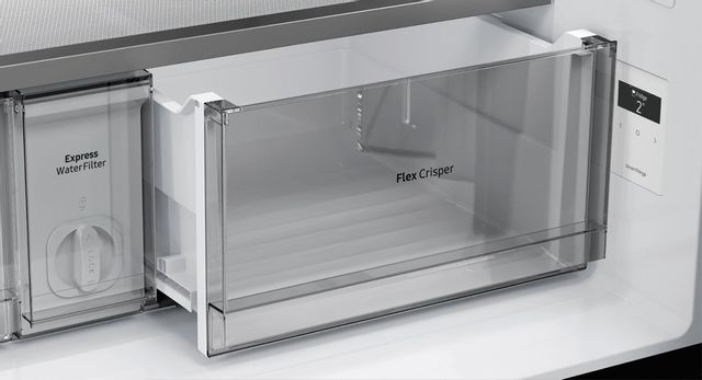 Samsung Bespoke 29.0 Cu. Ft. Matte Black Steel 4-Door Flex French Door Refrigerator in Customizable Panel 14