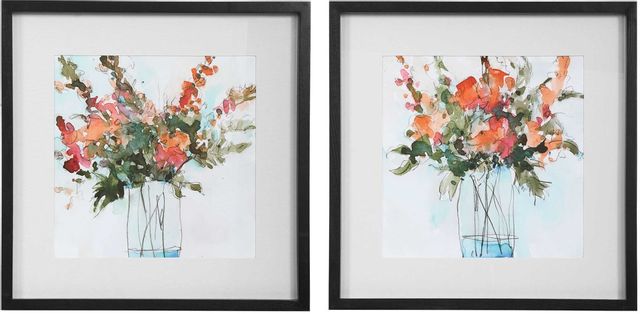 Uttermost® by Grace Feyock Fresh Flowers 2-Piece Apricot Watercolor Prints-0