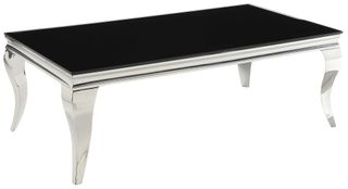 Coaster® Chrome And Black Rectangular Coffee Table 