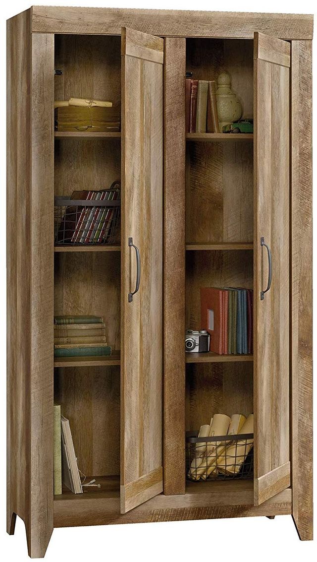 Sauder Adept Storage Wide Storage Cabinet Craftsman Oak finish 