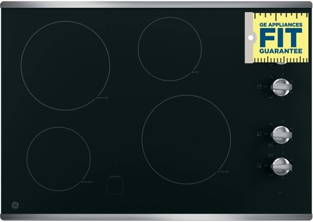 GE® 30" Stainless Steel on Black Electronic Cooktop 2