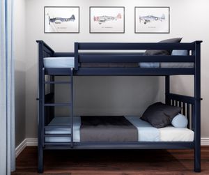 M3 Furniture Blue Twin/Twin Bunk Bed