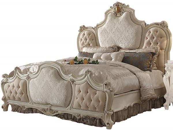 ACME Furniture Picardy Antique Pearl California King Upholstered Bed