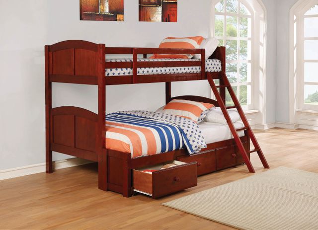 Coaster® Parker Youth Warm Chestnut Twin/Twin Bunk Bed 1