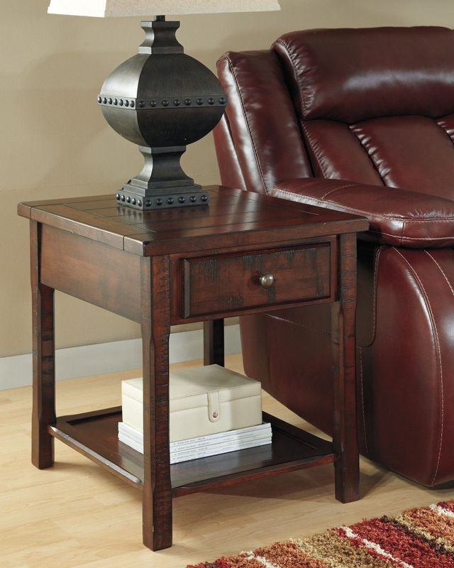 Signature Design by Ashley® Hindell Warm Brown Park End Table 1