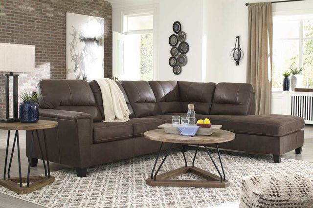 Signature Design by Ashley® Navi Chestnut 2-Piece Sleeper Sectional with Chaise 6